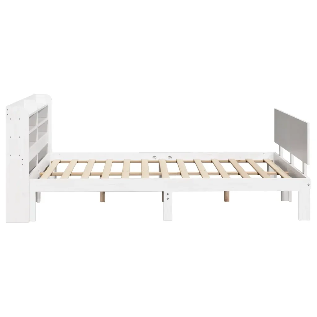 Letto matrimoniale | Letto per adulti | Giroletto con Testiera senza Materasso Bianco 120x200 cm - Image 5