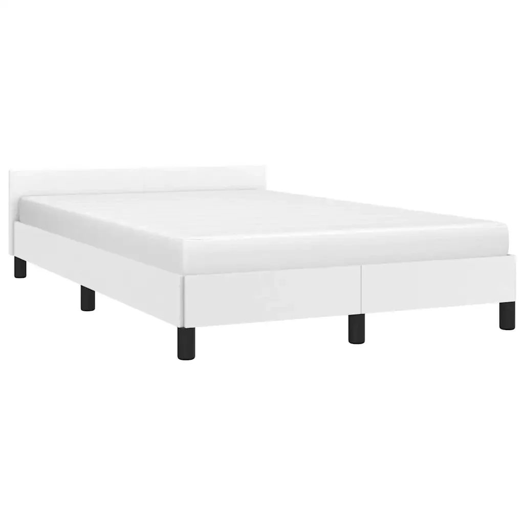 Letto matrimoniale | Letto per adulti | Giroletto con Testiera senza Materasso Bianco 120x200 cm - Image 3