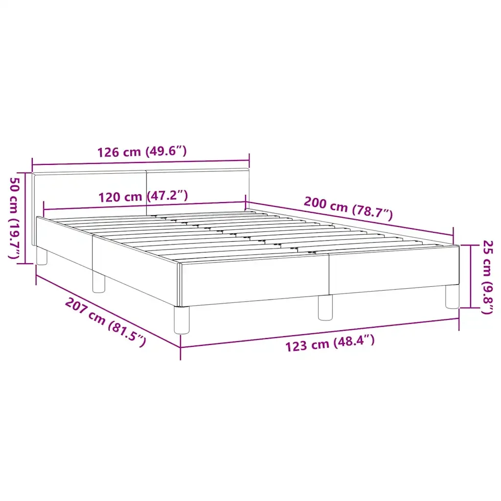 Letto matrimoniale | Letto per adulti | Giroletto con Testiera senza Materasso Bianco 120x200 cm - Image 9