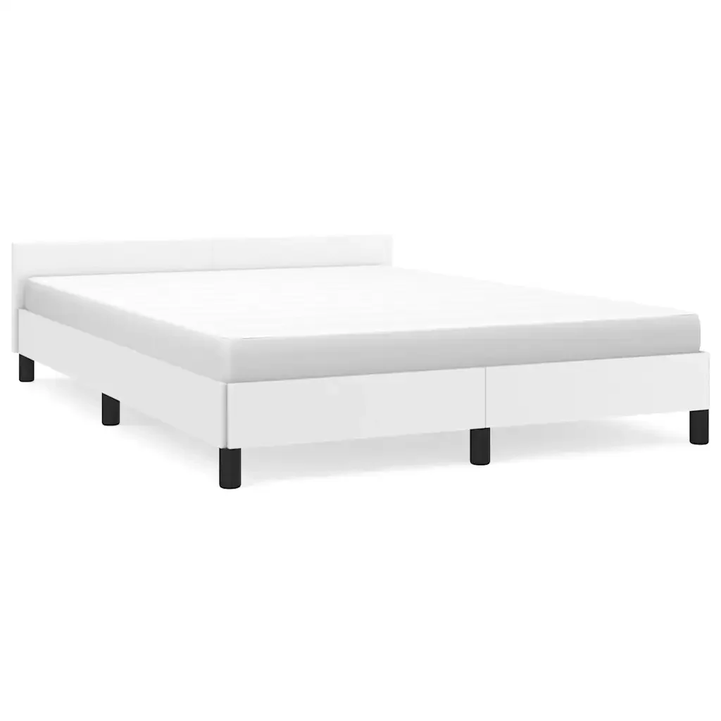 Letto matrimoniale | Letto per adulti | Giroletto con Testiera senza Materasso Bianco 140x190 cm