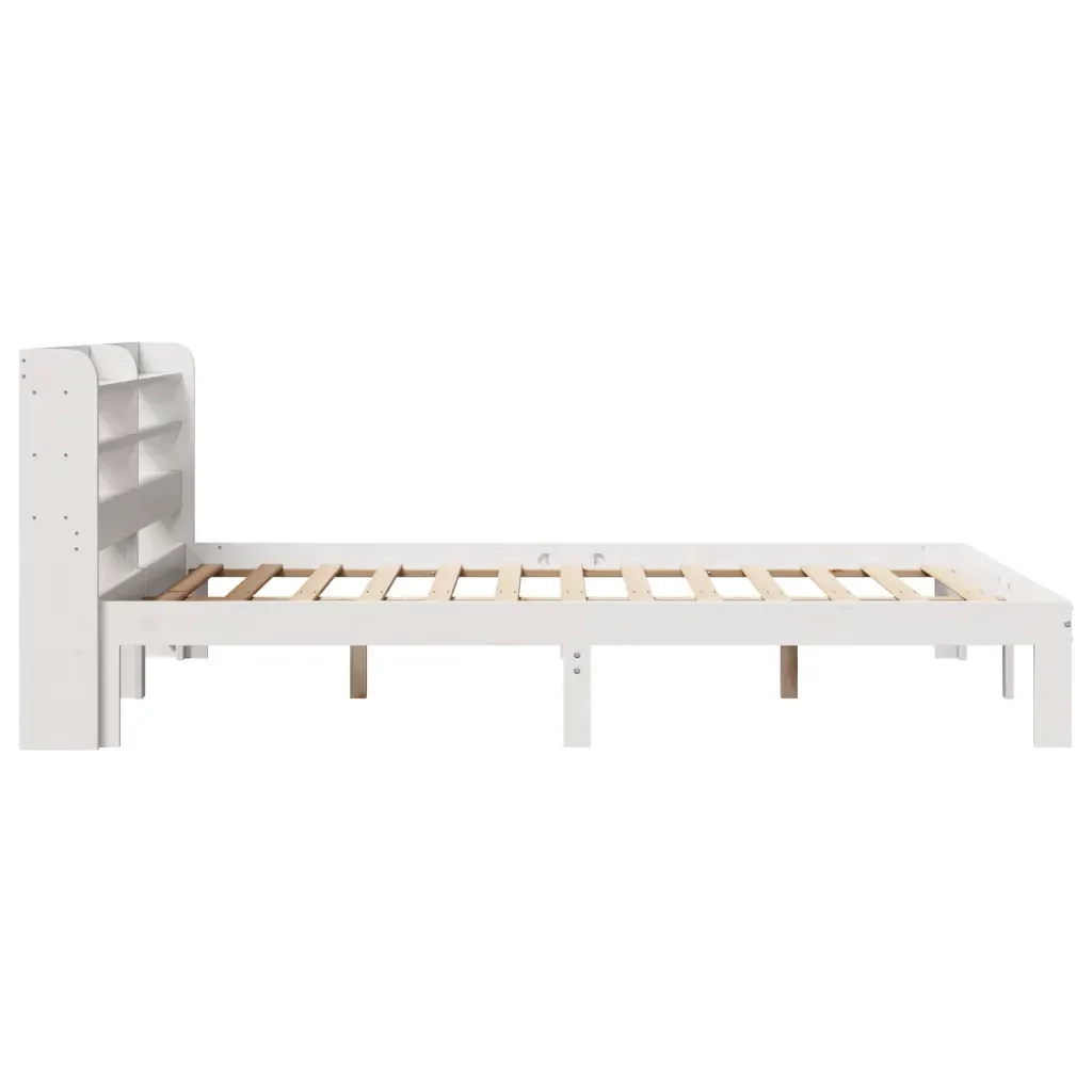 Letto matrimoniale | Letto per adulti | Giroletto con Testiera senza Materasso Bianco 140x190 cm - Image 5
