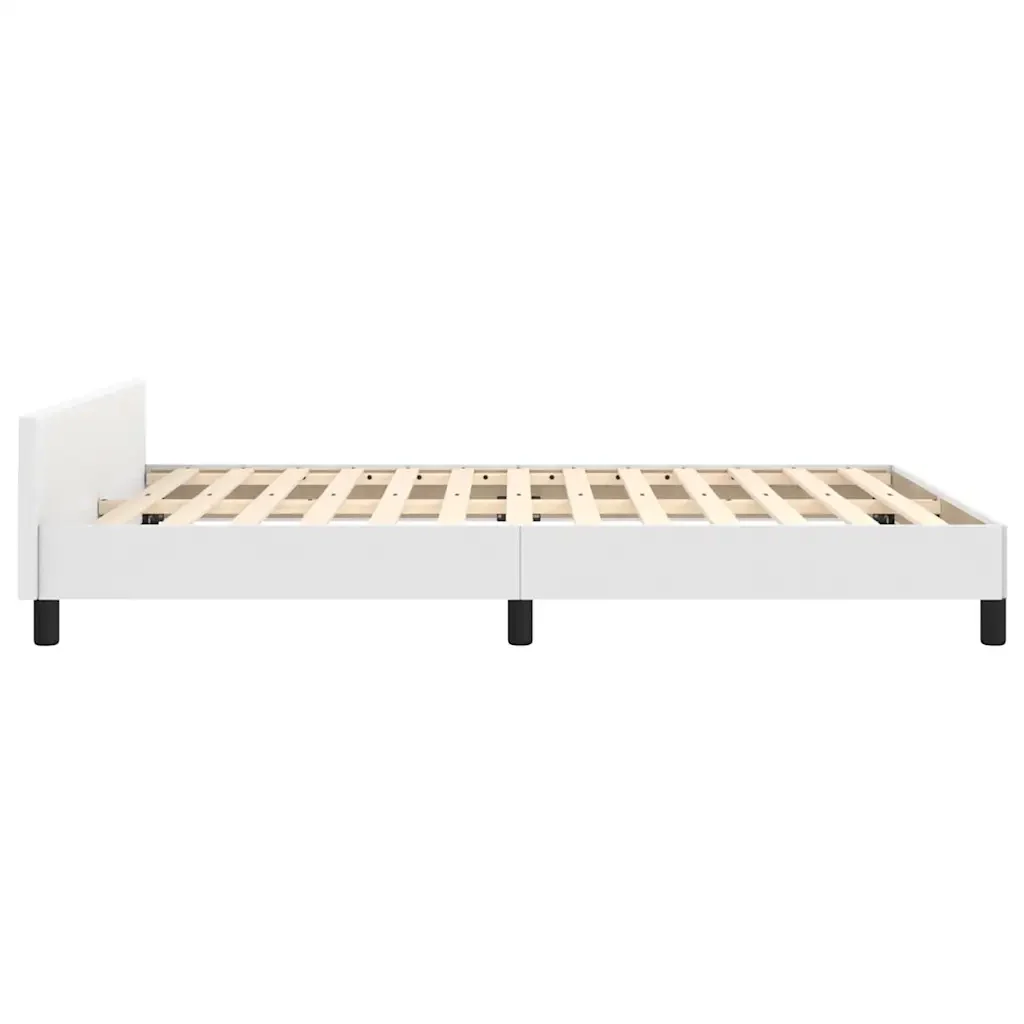 Letto matrimoniale | Letto per adulti | Giroletto con Testiera senza Materasso Bianco 140x190 cm - Image 6
