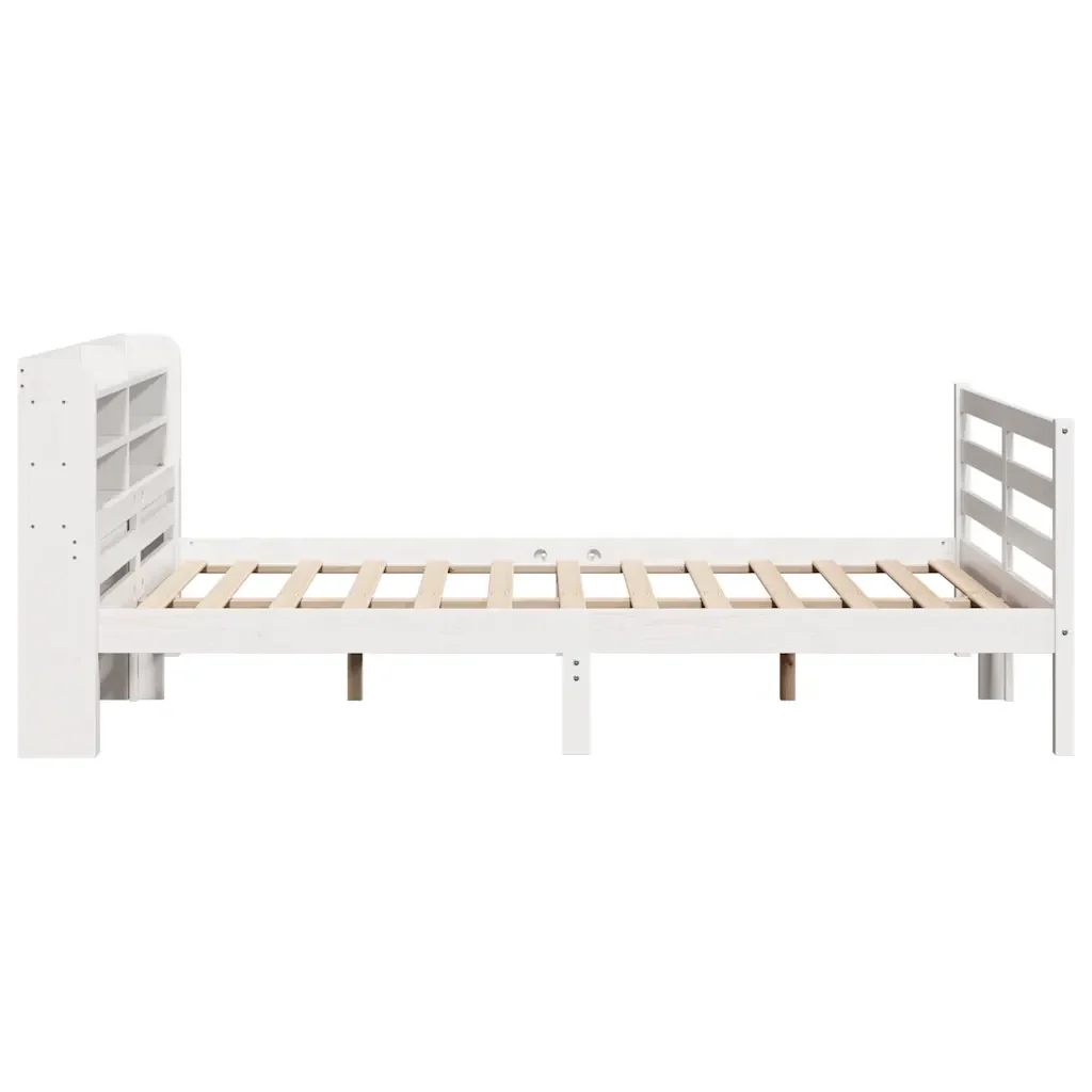Letto matrimoniale | Letto per adulti | Giroletto con Testiera senza Materasso Bianco 140x200 cm - Image 7