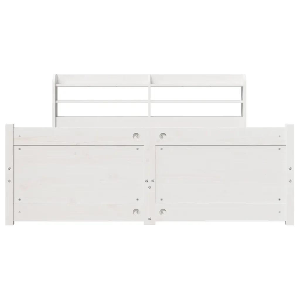 Letto matrimoniale | Letto per adulti | Giroletto con Testiera senza Materasso Bianco 140x200 cm - Image 6