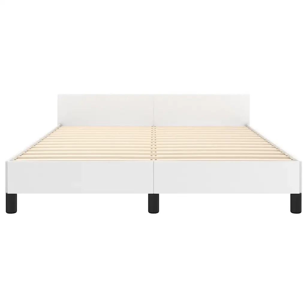 Letto matrimoniale | Letto per adulti | Giroletto con Testiera senza Materasso Bianco 140x200 cm - Image 5