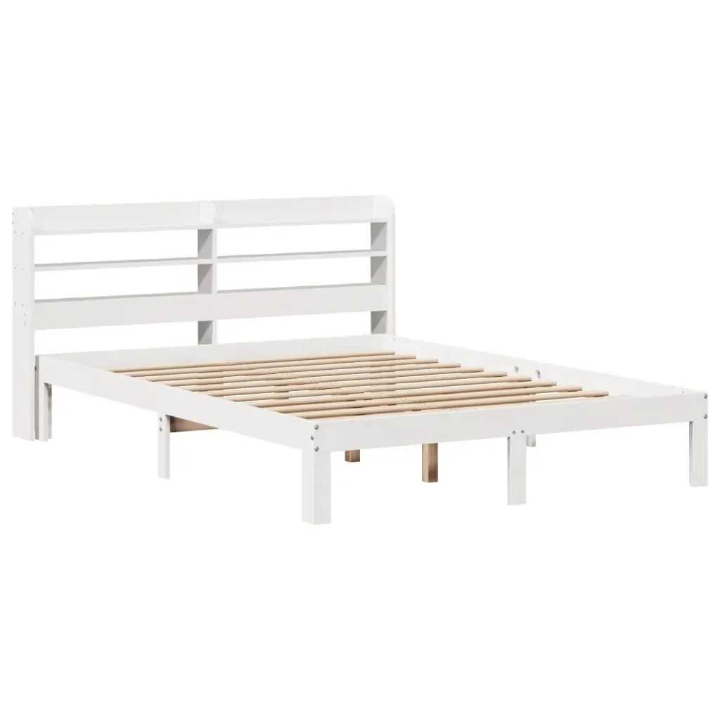 Letto matrimoniale | Letto per adulti | Giroletto con Testiera senza Materasso Bianco 160x200 cm - Image 4