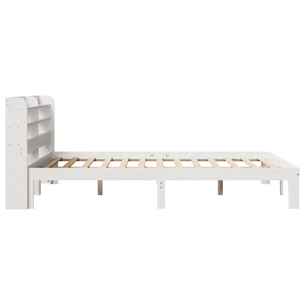 Letto matrimoniale | Letto per adulti | Giroletto con Testiera senza Materasso Bianco 160x200 cm - Image 5