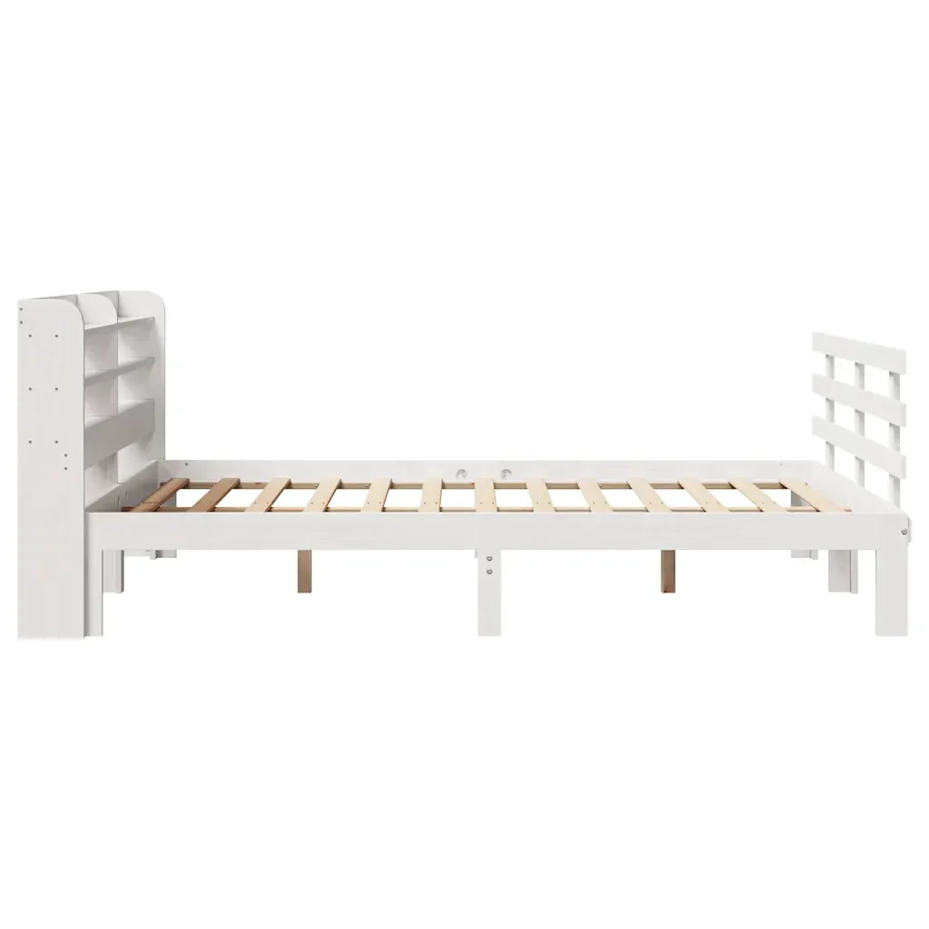 Letto matrimoniale | Letto per adulti | Giroletto con Testiera senza Materasso Bianco 160x200 cm - Image 7