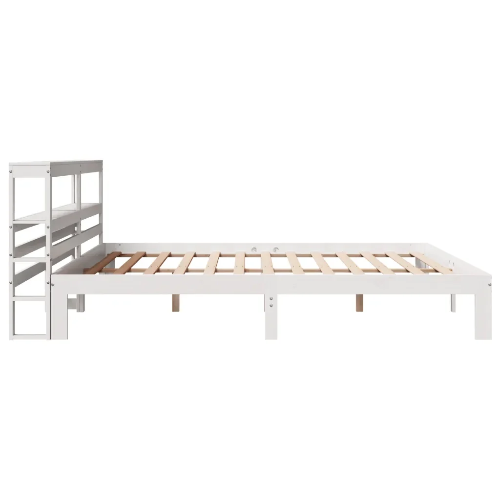 Letto matrimoniale | Letto per adulti | Giroletto con Testiera senza Materasso Bianco 180x200 cm - Image 5