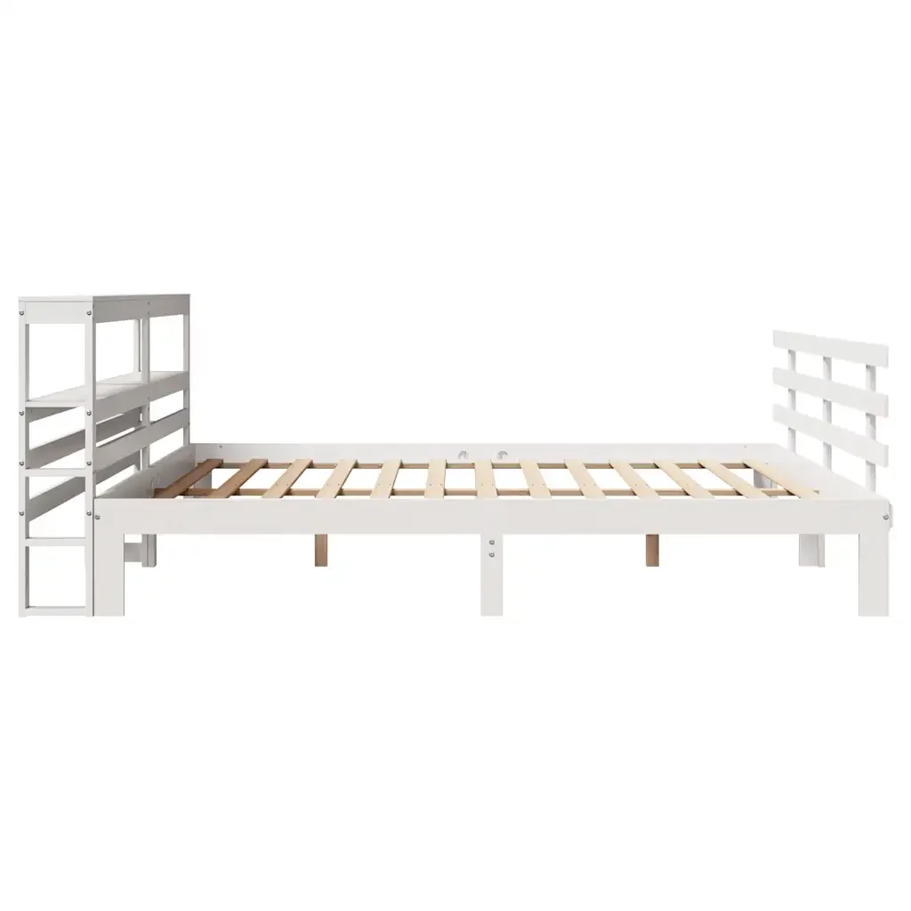 Letto matrimoniale | Letto per adulti | Giroletto con Testiera senza Materasso Bianco 180x200 cm - Image 7