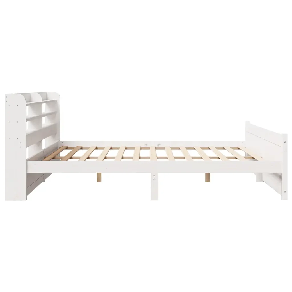 Letto matrimoniale | Letto per adulti | Giroletto con Testiera senza Materasso Bianco 180x200 cm - Image 7