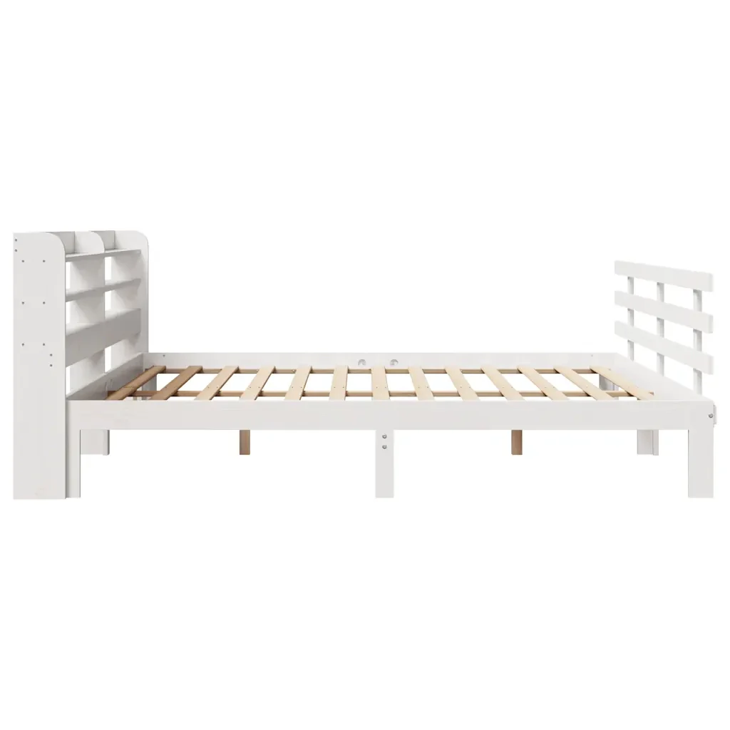 Letto matrimoniale | Letto per adulti | Giroletto con Testiera senza Materasso Bianco 180x200 cm - Image 7