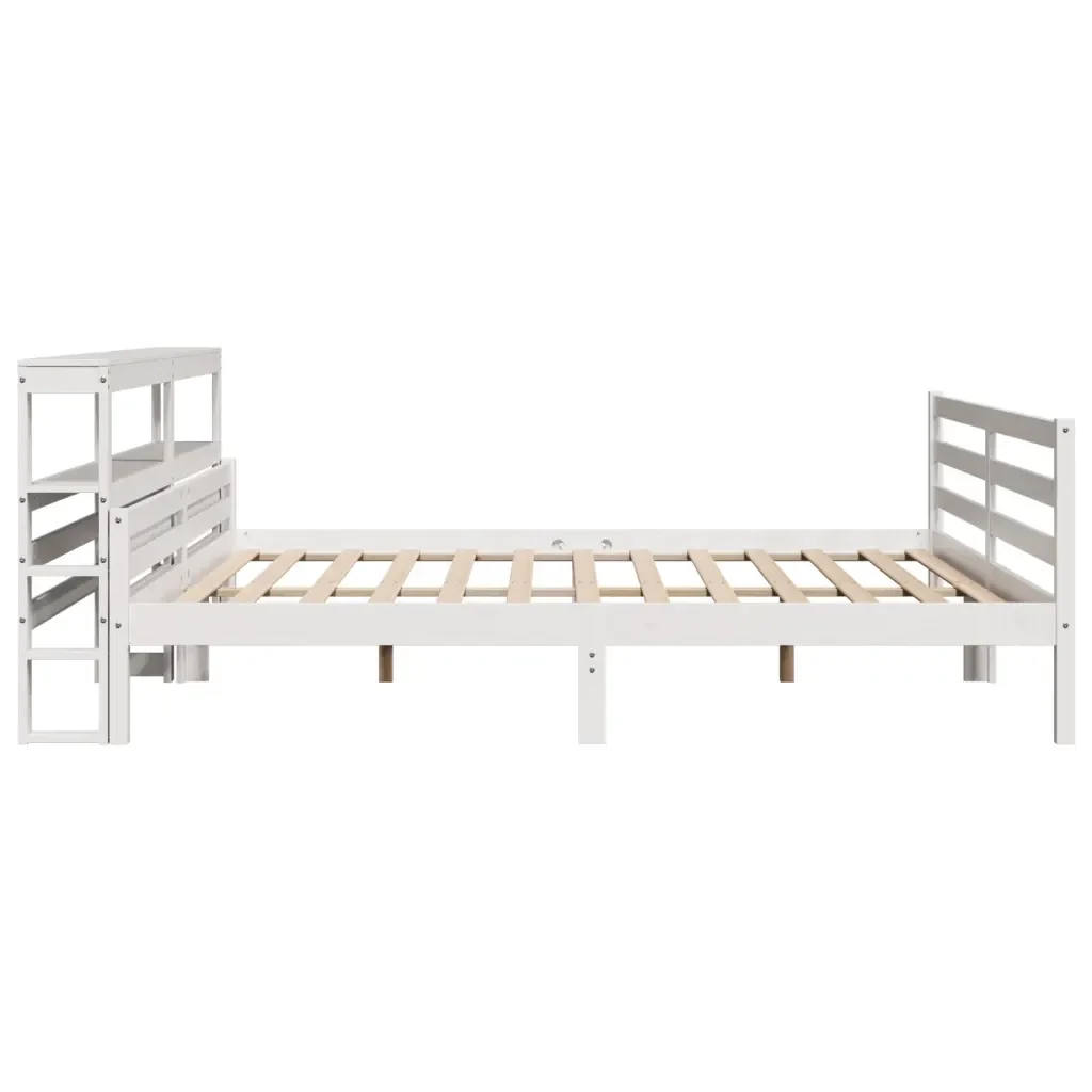 Letto matrimoniale | Letto per adulti | Giroletto con Testiera senza Materasso Bianco 200x200 cm - Image 5