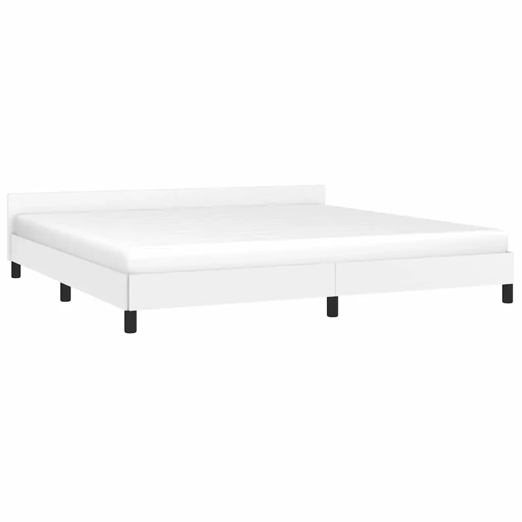 Letto matrimoniale | Letto per adulti | Giroletto con Testiera senza Materasso Bianco 200x200 cm - Image 3
