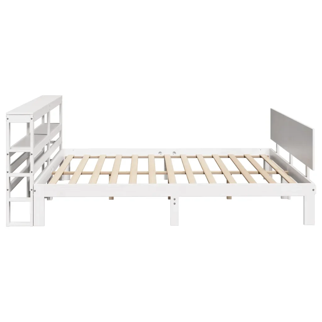 Letto matrimoniale | Letto per adulti | Giroletto con Testiera senza Materasso Bianco 200x200 cm - Image 5