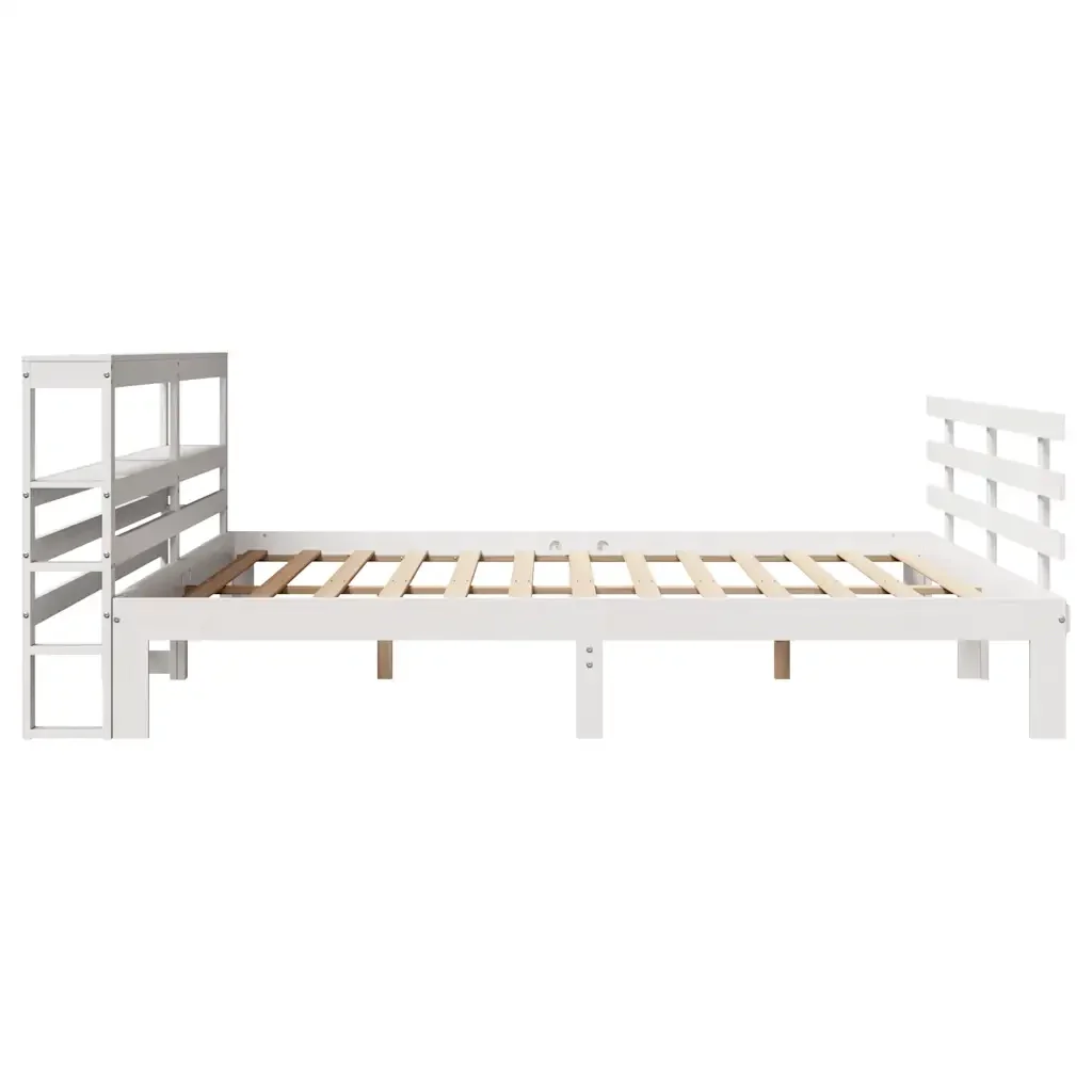 Letto matrimoniale | Letto per adulti | Giroletto con Testiera senza Materasso Bianco 200x200 cm - Image 7