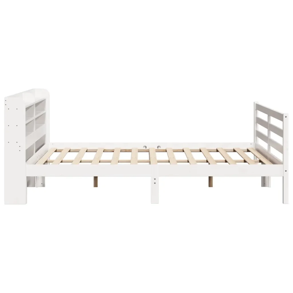 Letto matrimoniale | Letto per adulti | Giroletto con Testiera senza Materasso Bianco 200x200 cm - Image 5