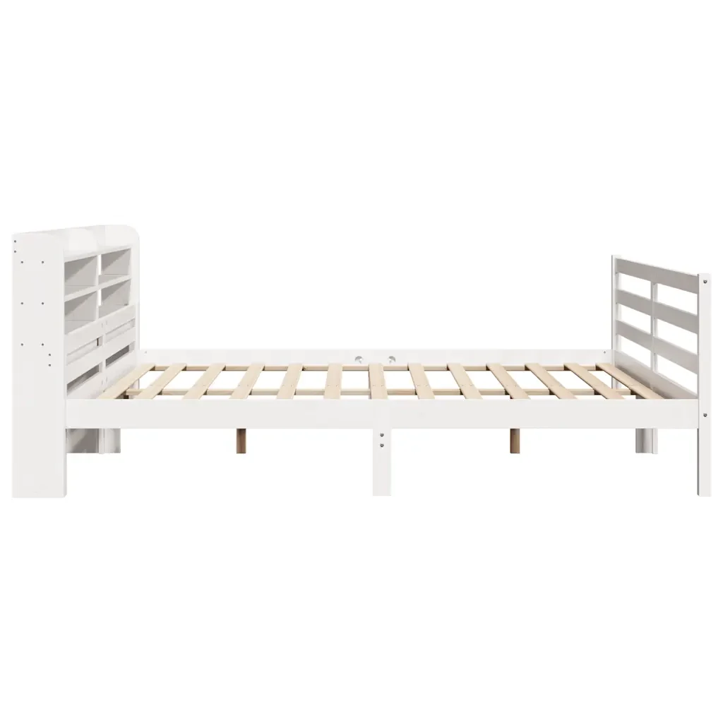 Letto matrimoniale | Letto per adulti | Giroletto con Testiera senza Materasso Bianco 200x200 cm - Image 7