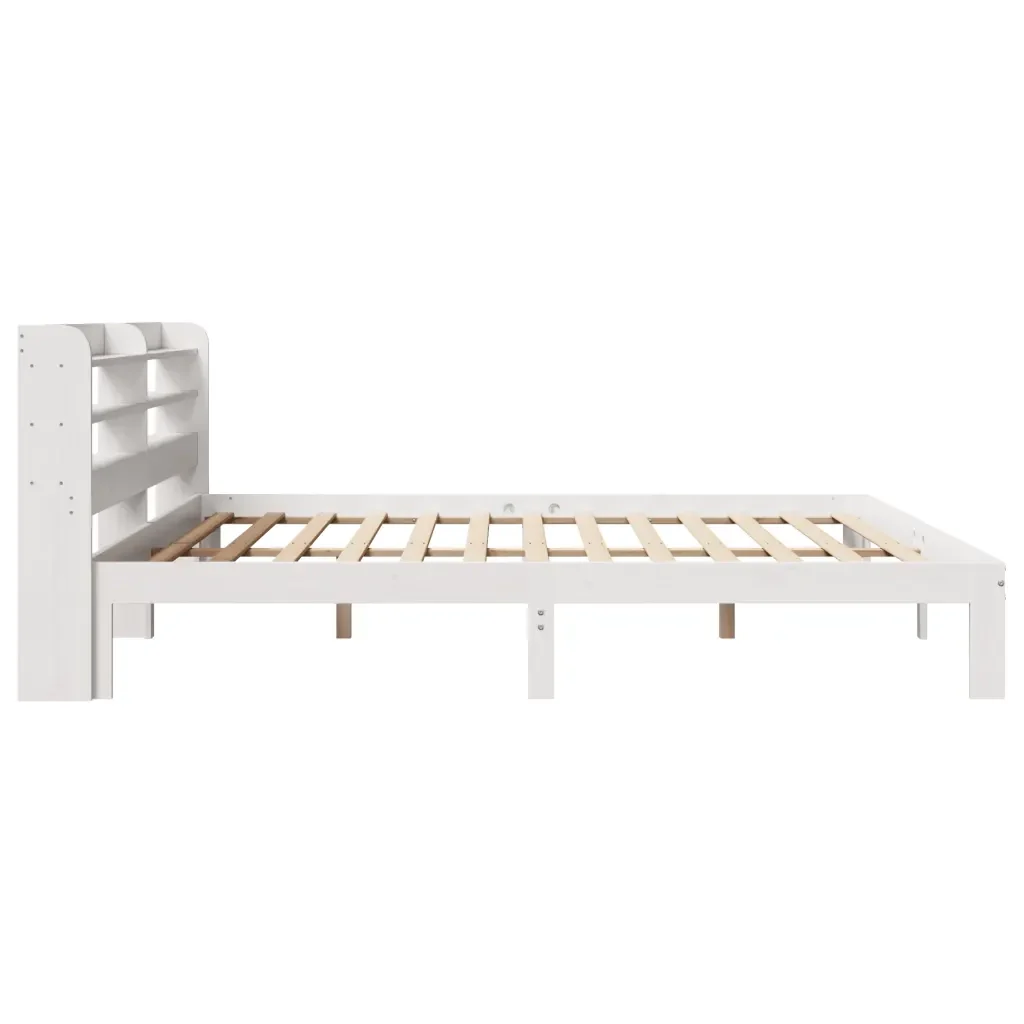 Letto matrimoniale | Letto per adulti | Giroletto con Testiera senza Materasso Bianco 200x200 cm - Image 5