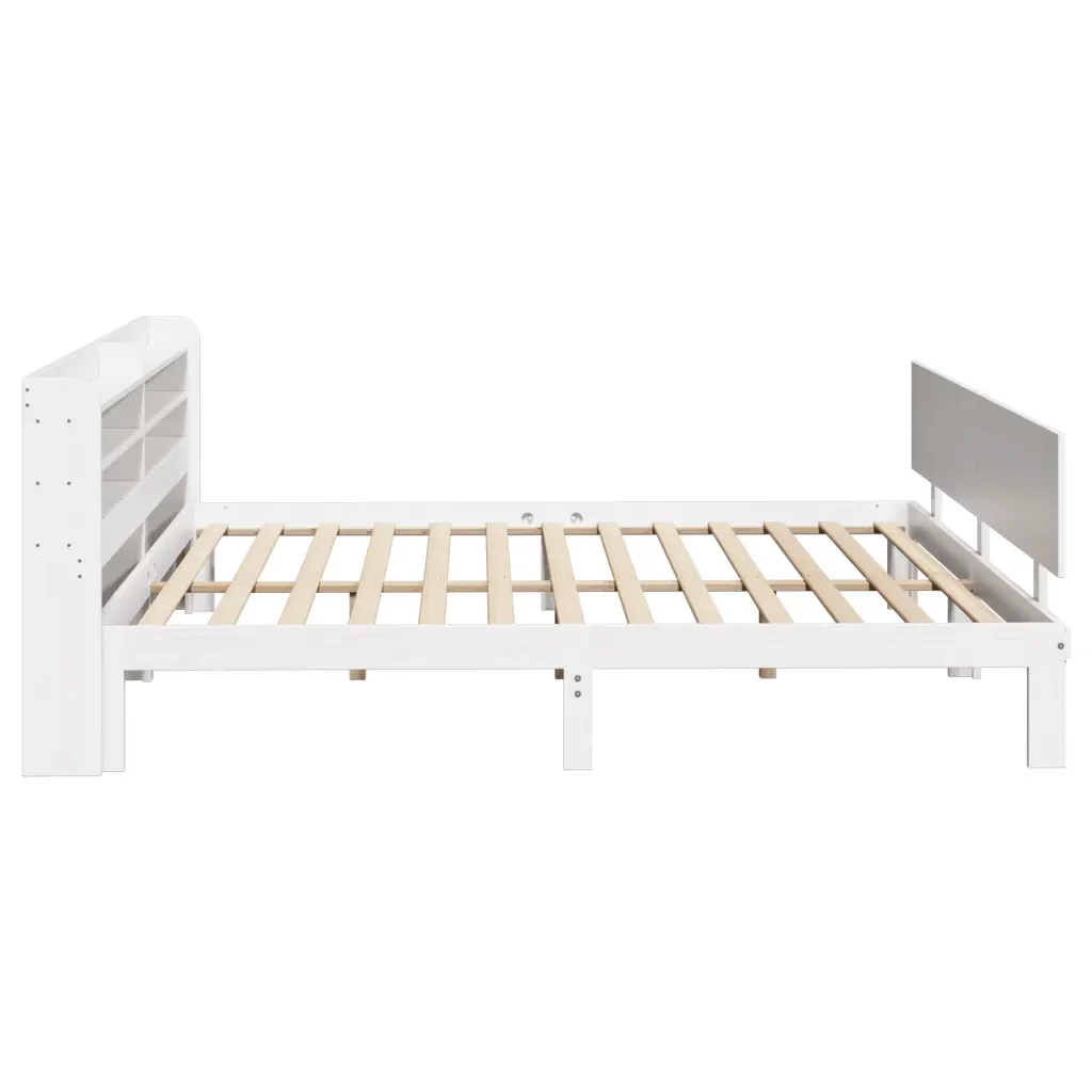 Letto matrimoniale | Letto per adulti | Giroletto con Testiera senza Materasso Bianco 200x200 cm - Image 5