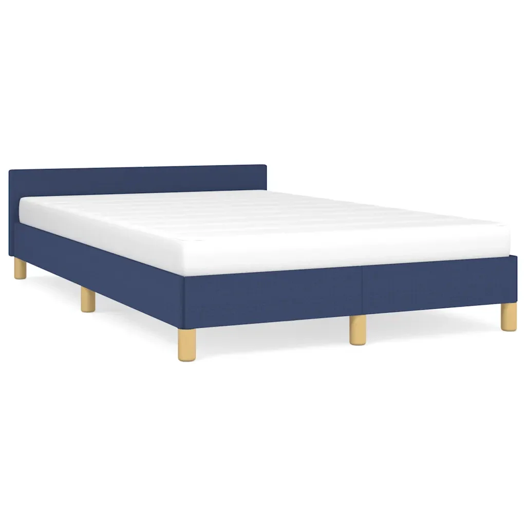 Letto matrimoniale | Letto per adulti | Giroletto con Testiera senza Materasso Blu 120x200 cm Tessuto