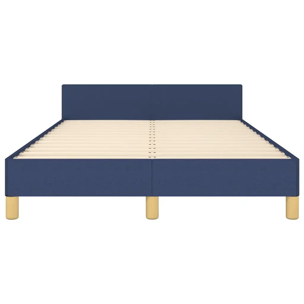 Letto matrimoniale | Letto per adulti | Giroletto con Testiera senza Materasso Blu 120x200 cm Tessuto - Image 5
