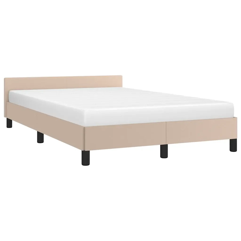 Letto matrimoniale | Letto per adulti | Giroletto con Testiera senza Materasso Cappuccino 120x200 cm - Image 3