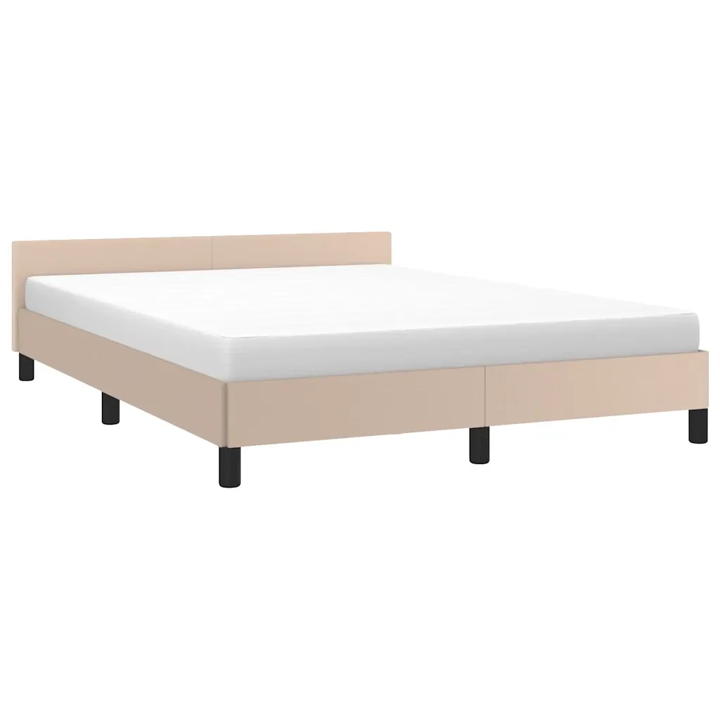 Letto matrimoniale | Letto per adulti | Giroletto con Testiera senza Materasso Cappuccino 140x190 cm - Image 4