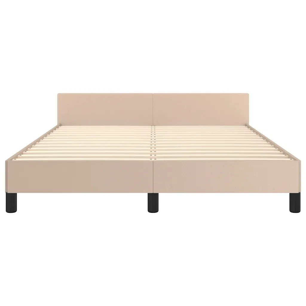 Letto matrimoniale | Letto per adulti | Giroletto con Testiera senza Materasso Cappuccino 140x190 cm - Image 5