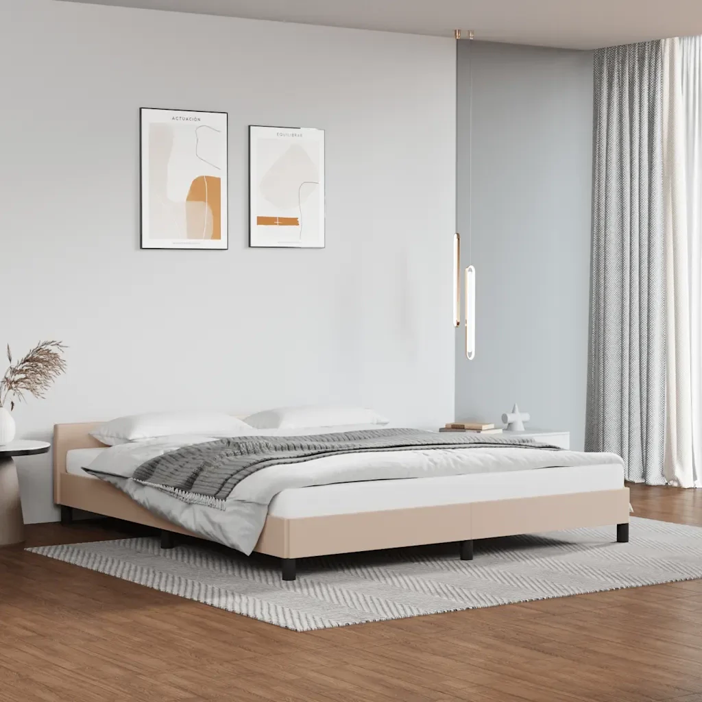 Letto matrimoniale | Letto per adulti | Giroletto con Testiera senza Materasso Cappuccino 160x200 cm - Image 2