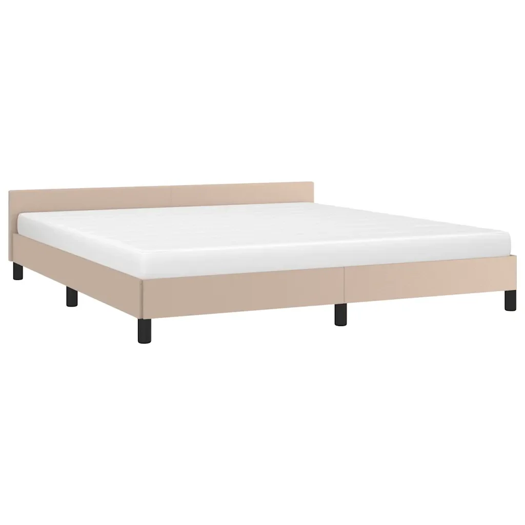 Letto matrimoniale | Letto per adulti | Giroletto con Testiera senza Materasso Cappuccino 160x200 cm - Image 3