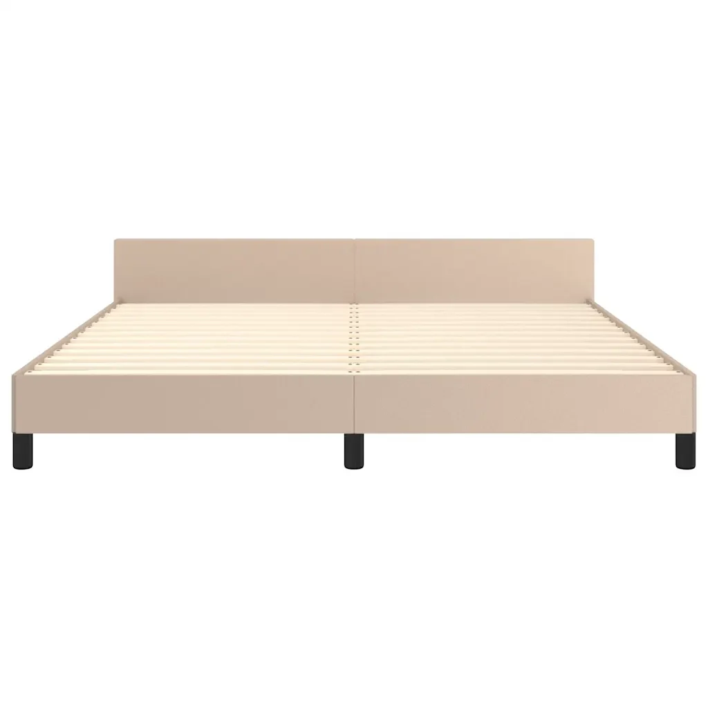 Letto matrimoniale | Letto per adulti | Giroletto con Testiera senza Materasso Cappuccino 160x200 cm - Image 5