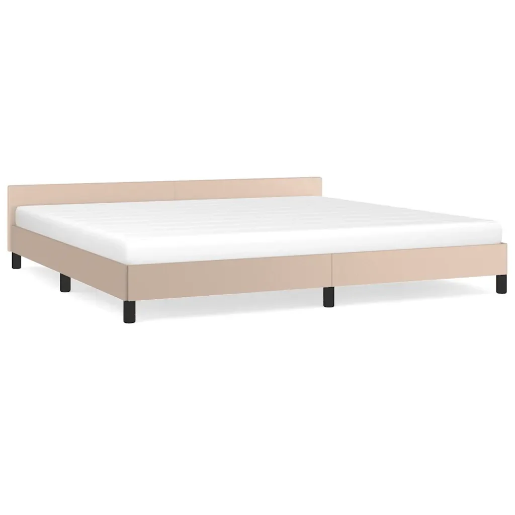 Letto matrimoniale | Letto per adulti | Giroletto con Testiera senza Materasso Cappuccino 200x200 cm