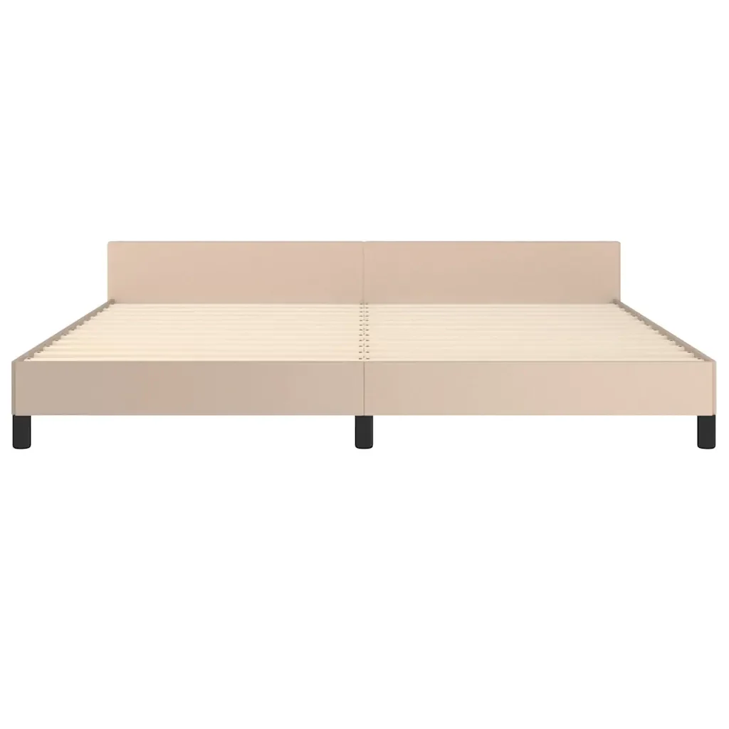 Letto matrimoniale | Letto per adulti | Giroletto con Testiera senza Materasso Cappuccino 200x200 cm - Image 5