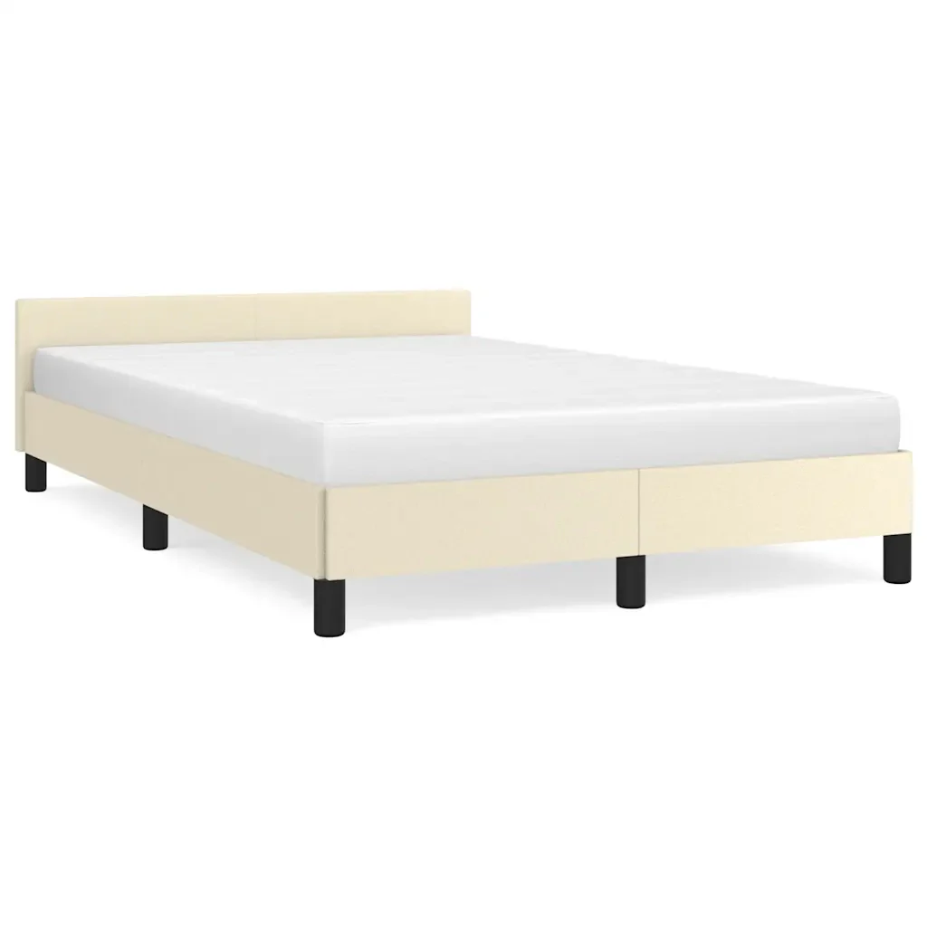 Letto matrimoniale | Letto per adulti | Giroletto con Testiera senza Materasso Crema 120x200 cm