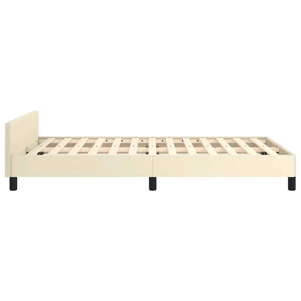 Letto matrimoniale | Letto per adulti | Giroletto con Testiera senza Materasso Crema 120x200 cm - Image 6