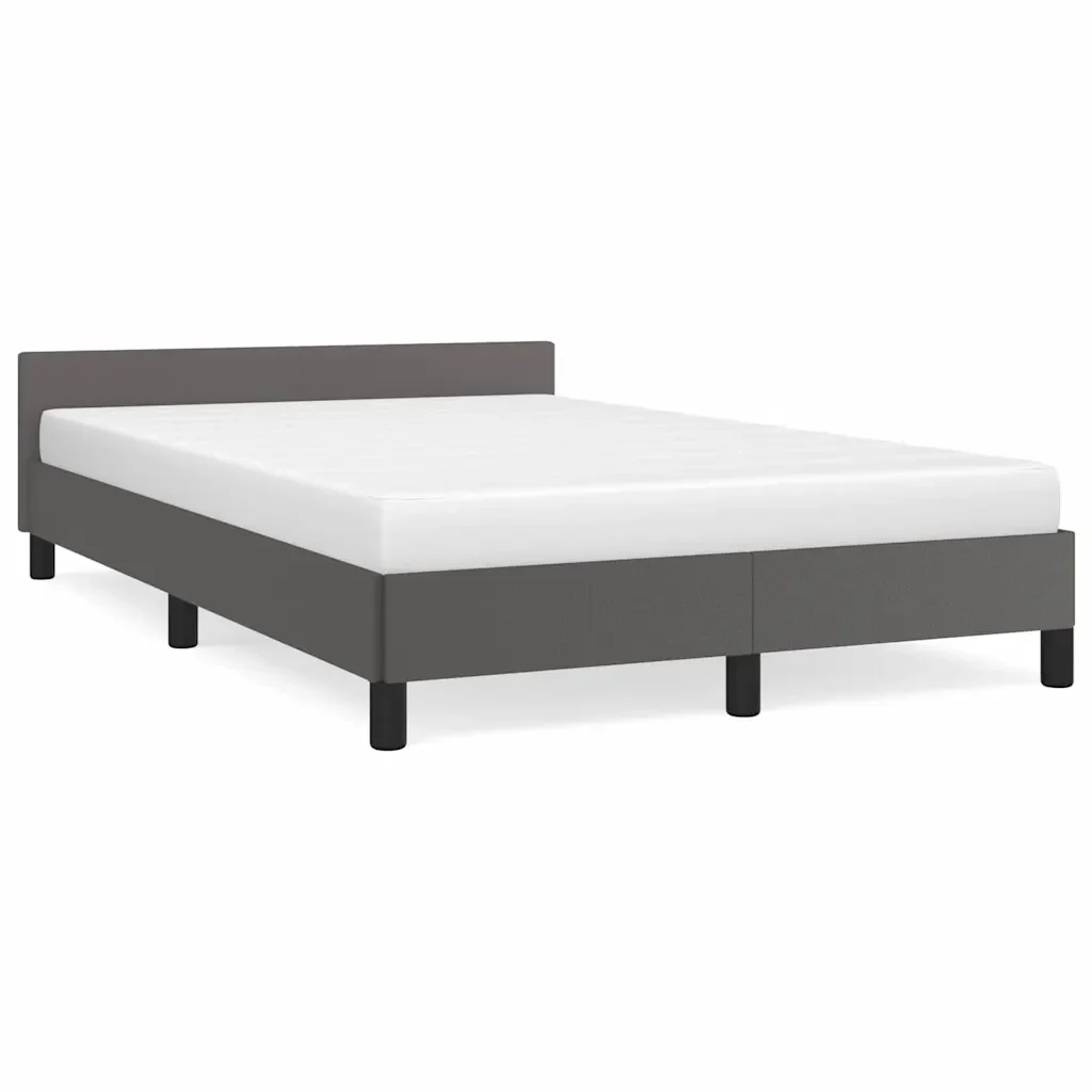Letto matrimoniale | Letto per adulti | Giroletto con Testiera senza Materasso Grigio 120x200 cm