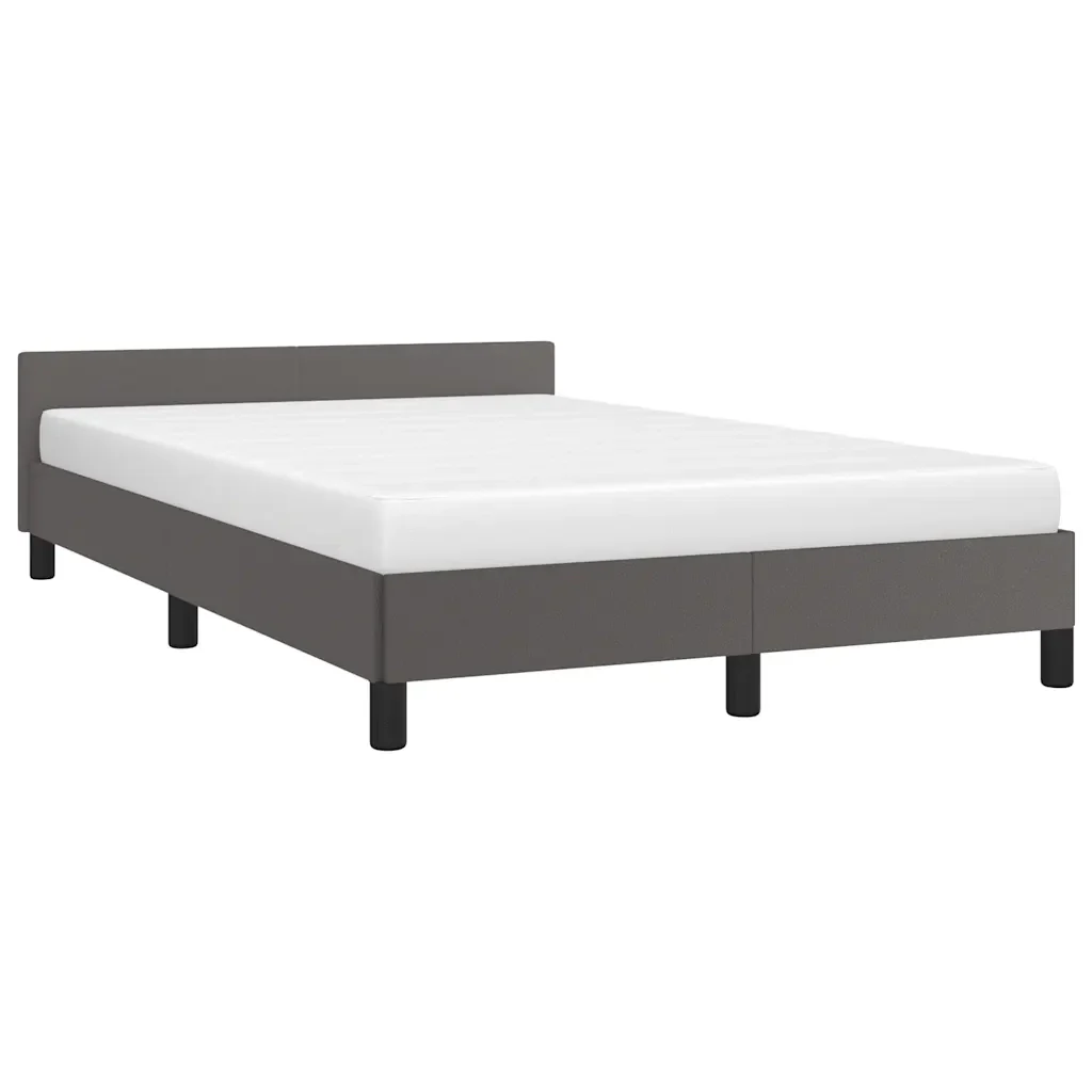 Letto matrimoniale | Letto per adulti | Giroletto con Testiera senza Materasso Grigio 120x200 cm - Image 4