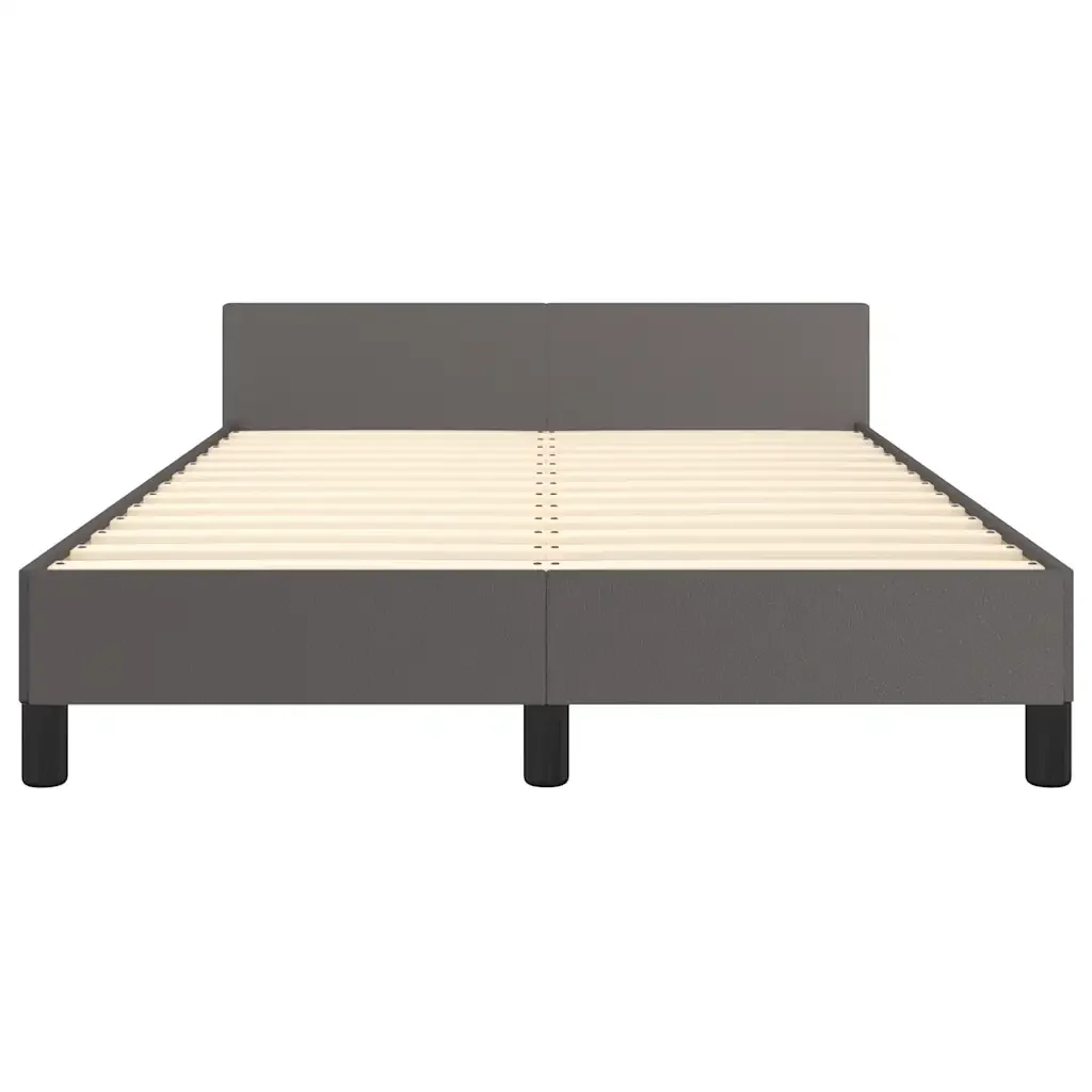 Letto matrimoniale | Letto per adulti | Giroletto con Testiera senza Materasso Grigio 120x200 cm - Image 5