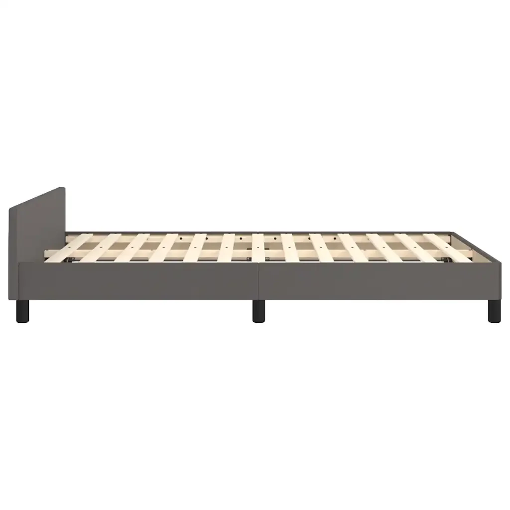 Letto matrimoniale | Letto per adulti | Giroletto con Testiera senza Materasso Grigio 120x200 cm - Image 6