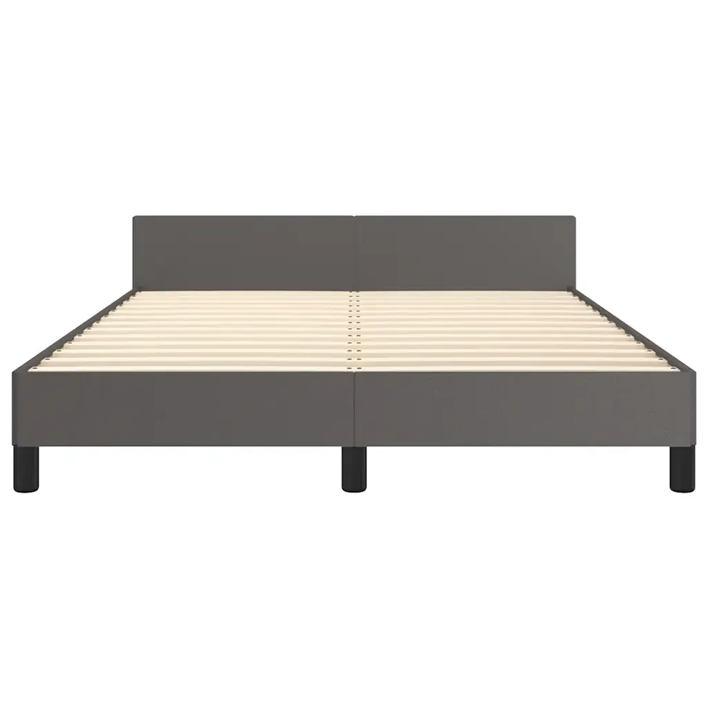 Letto matrimoniale | Letto per adulti | Giroletto con Testiera senza Materasso Grigio 140x200 cm - Image 5