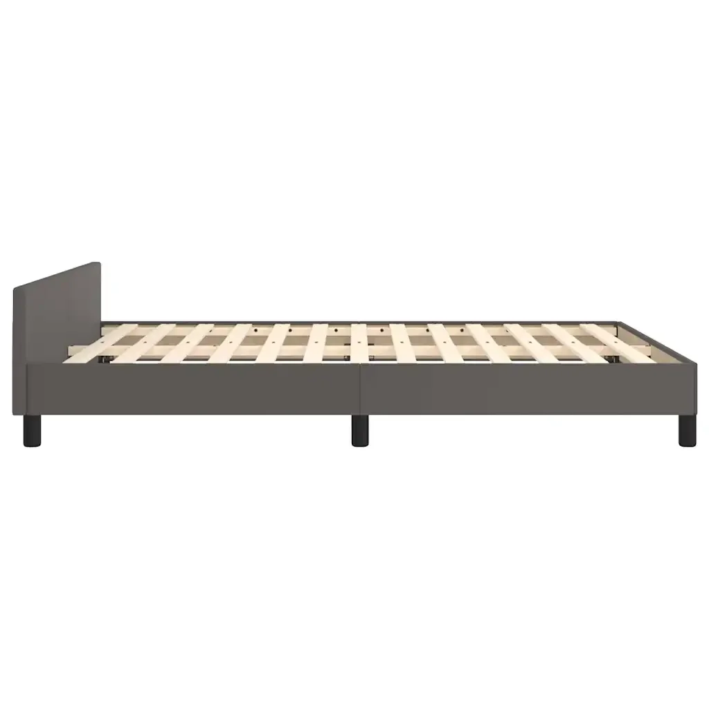 Letto matrimoniale | Letto per adulti | Giroletto con Testiera senza Materasso Grigio 140x200 cm - Image 6