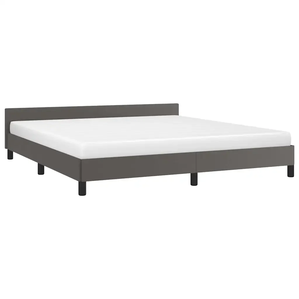 Letto matrimoniale | Letto per adulti | Giroletto con Testiera senza Materasso Grigio 160x200 cm - Image 3