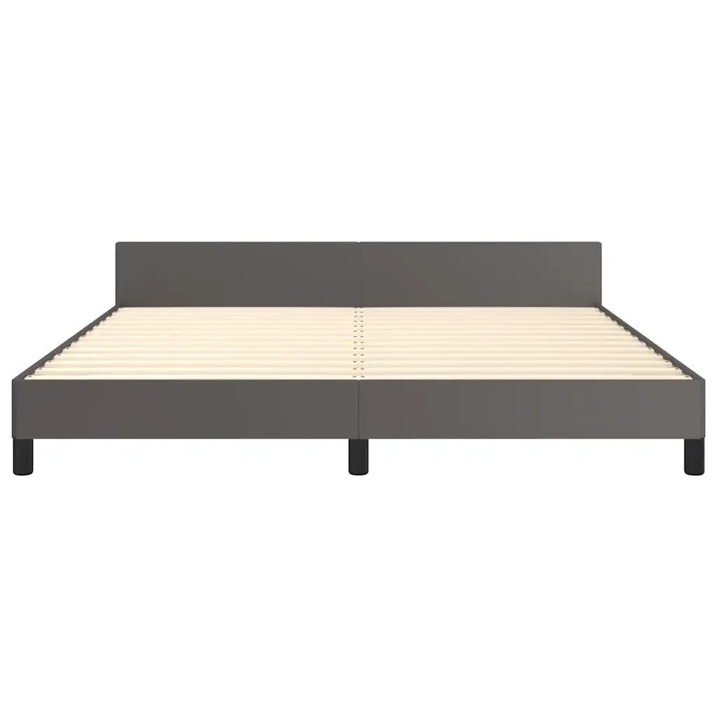 Letto matrimoniale | Letto per adulti | Giroletto con Testiera senza Materasso Grigio 160x200 cm - Image 5