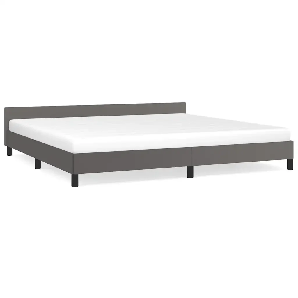 Letto matrimoniale | Letto per adulti | Giroletto con Testiera senza Materasso Grigio 200x200 cm