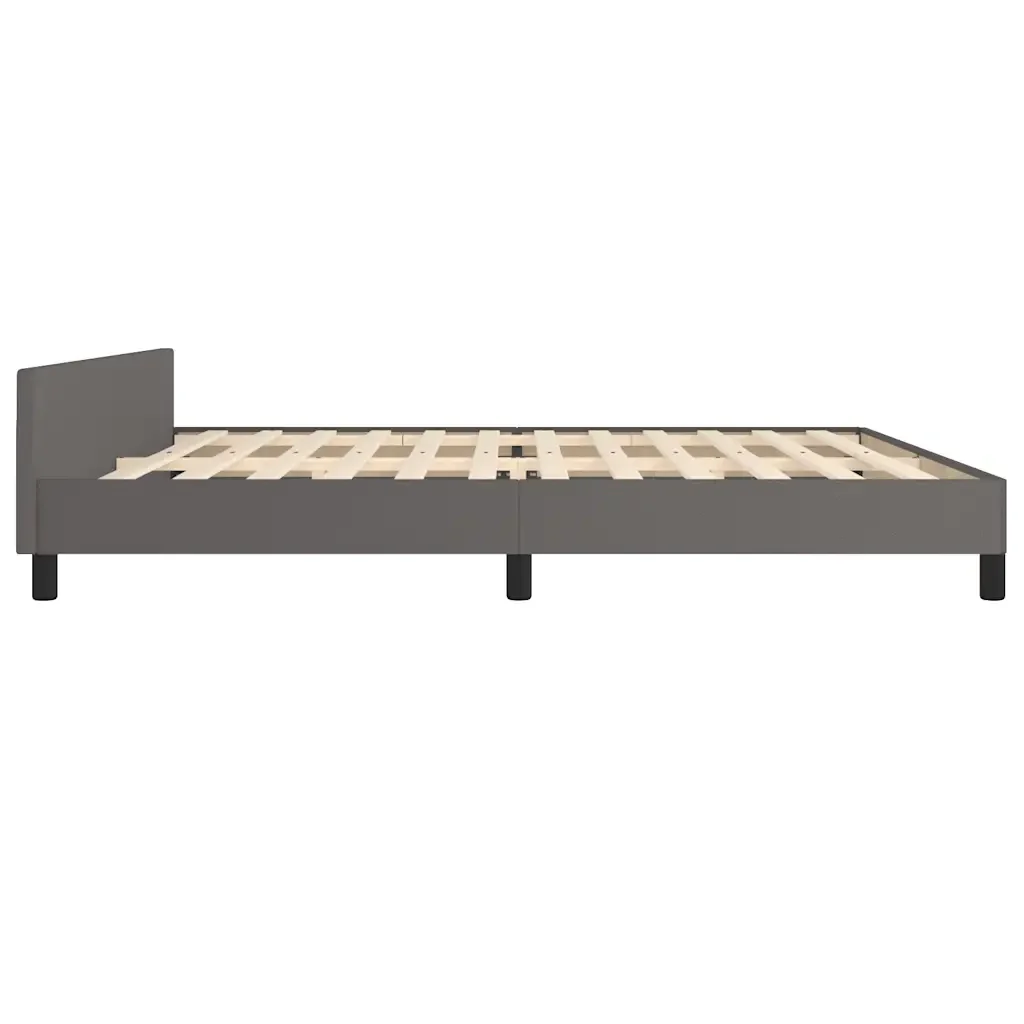 Letto matrimoniale | Letto per adulti | Giroletto con Testiera senza Materasso Grigio 200x200 cm - Image 6