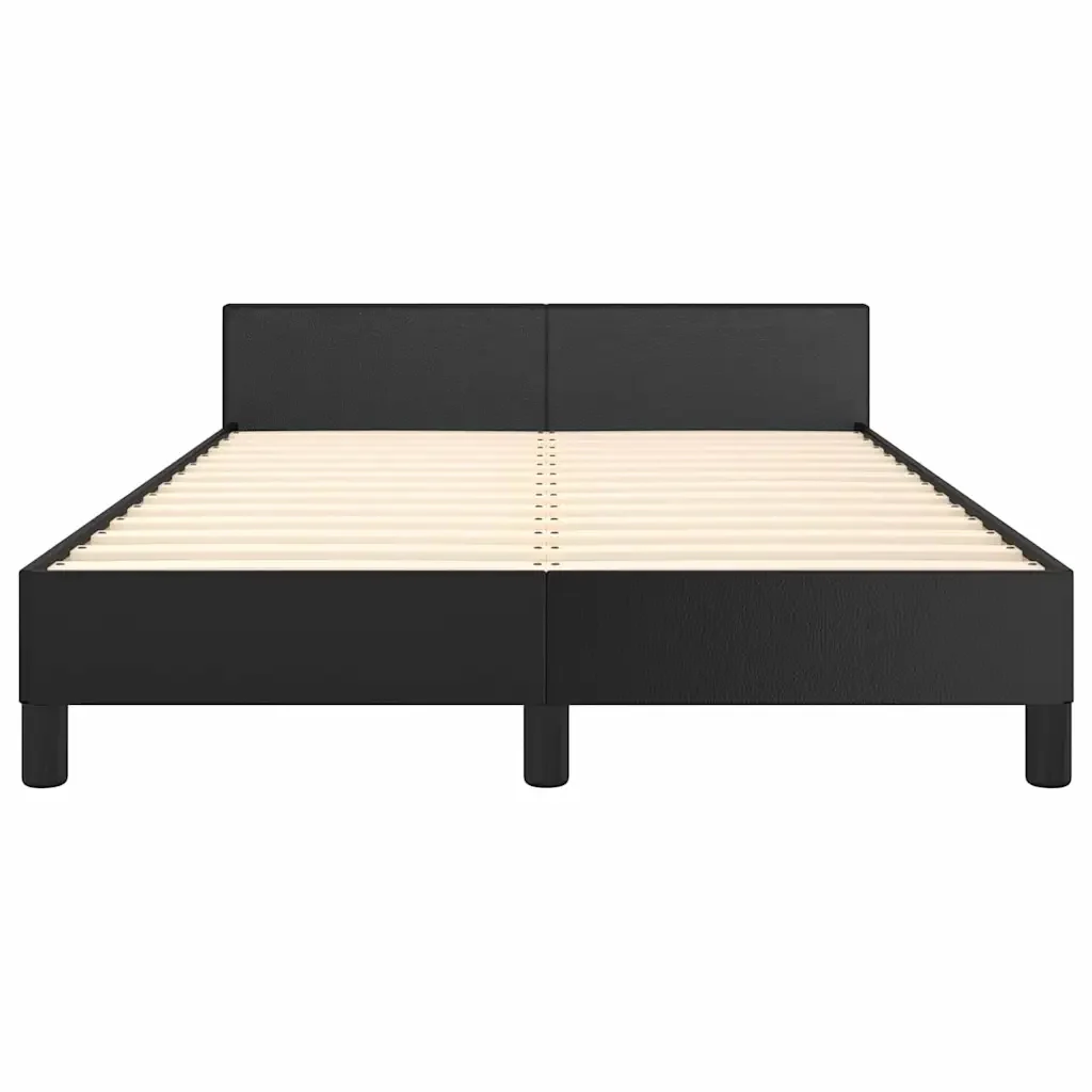 Letto matrimoniale | Letto per adulti | Giroletto con Testiera senza Materasso Nero 120x200 cm - Image 5