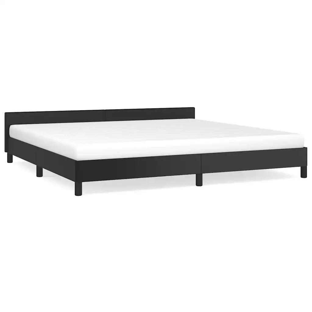 Letto matrimoniale | Letto per adulti | Giroletto con Testiera senza Materasso Nero 200x200 cm