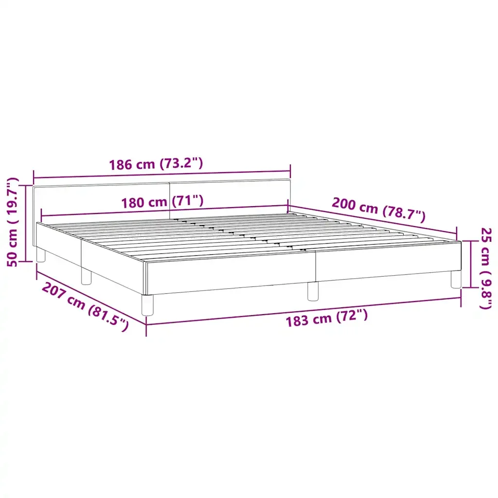 Letto matrimoniale | Letto per adulti | Giroletto con Testiera senza Materasso Rosa 180x200 cm Velluto - Image 9