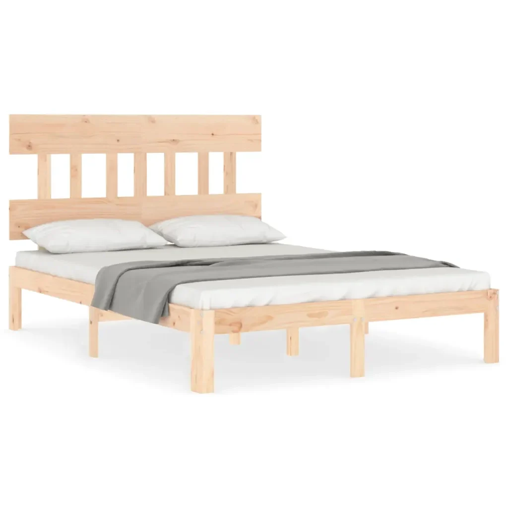 Letto matrimoniale | Letto per adulti | Giroletto con Testiera Small Double in Legno Massello